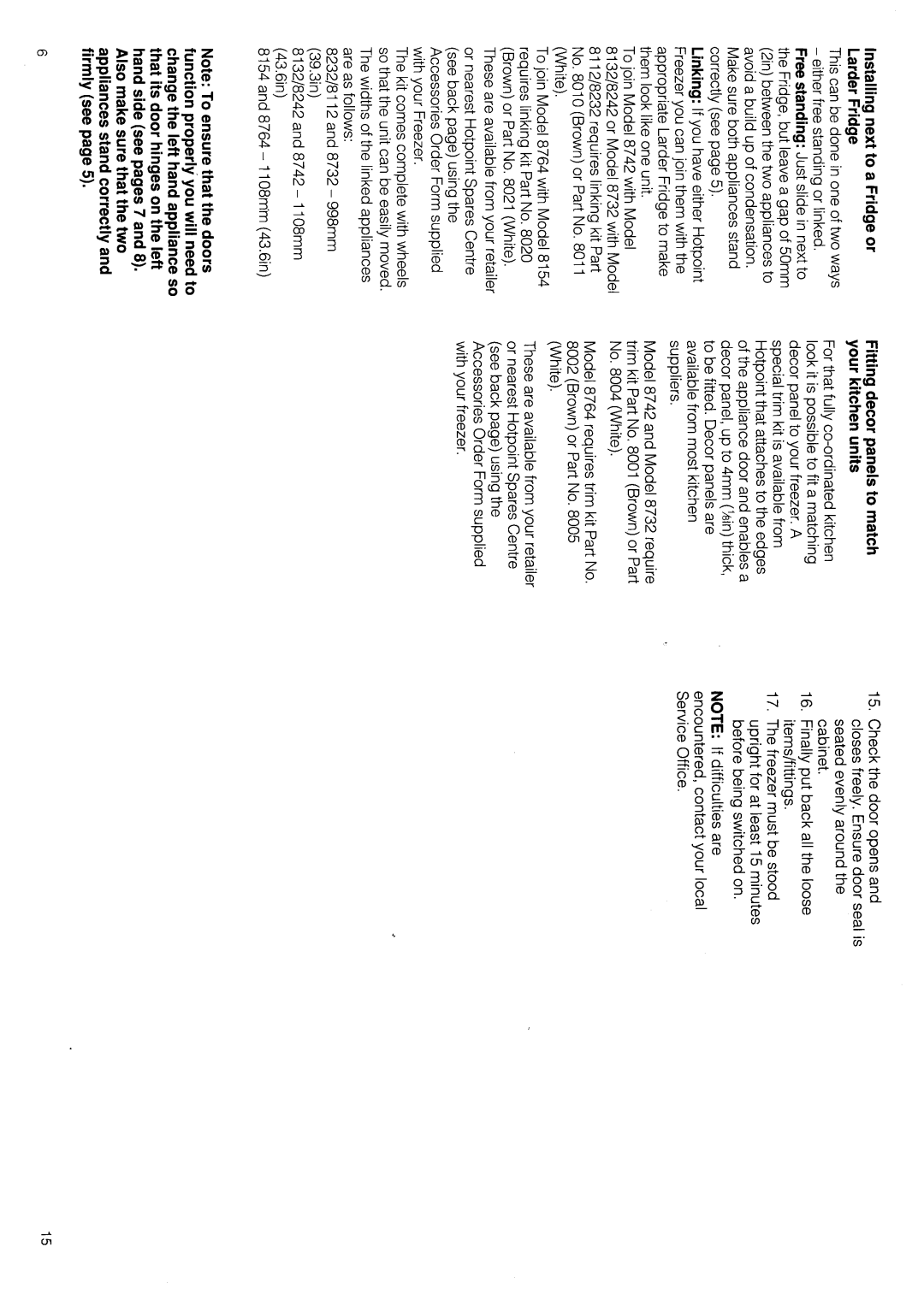 Hotpoint 8764 manual 