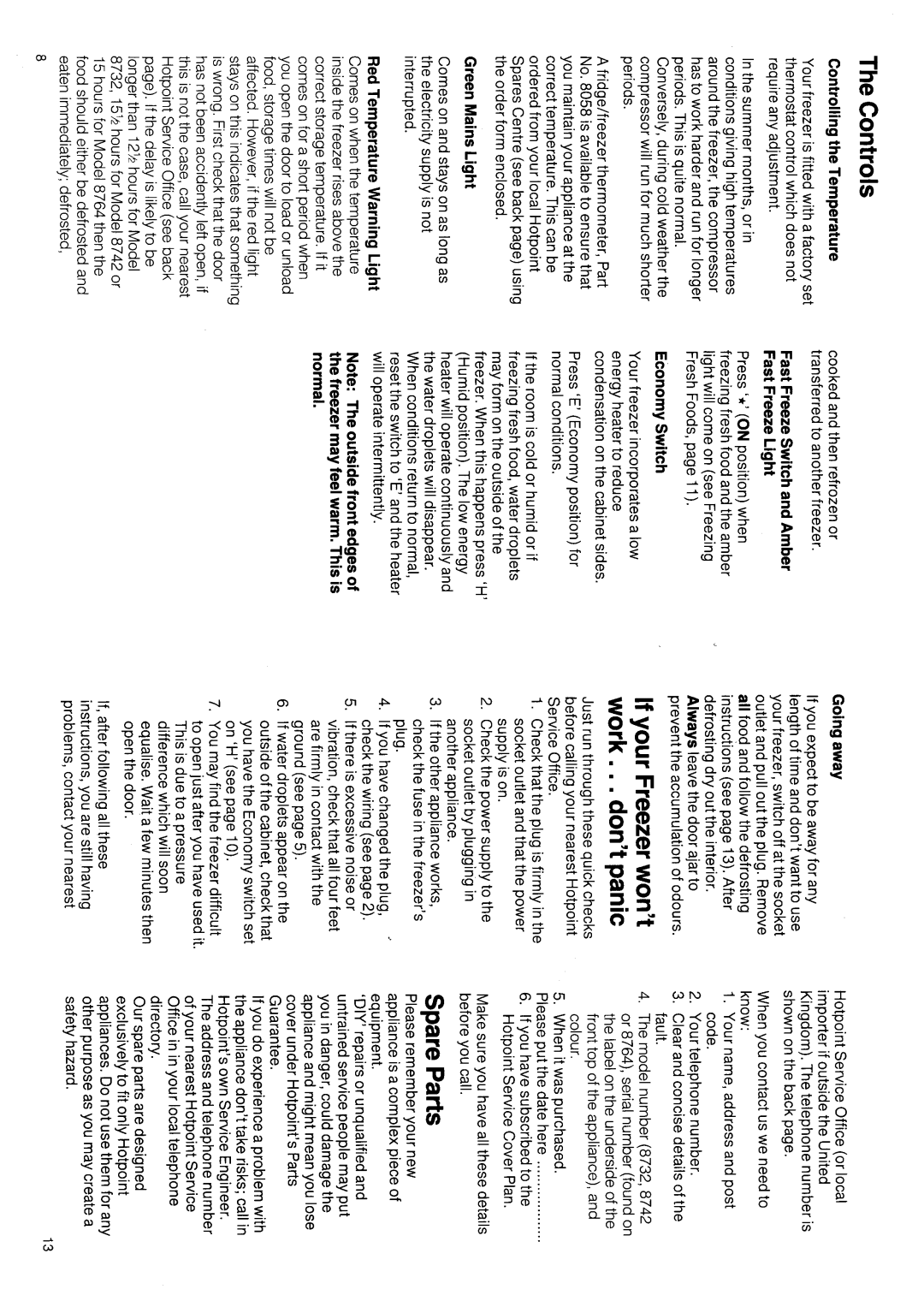 Hotpoint 8764 manual 