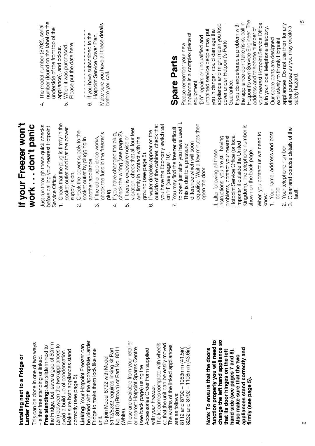 Hotpoint 8792 manual 