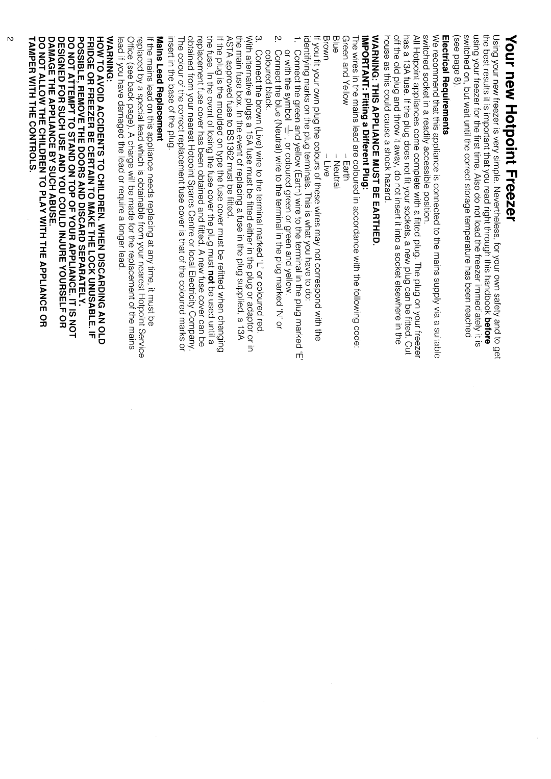 Hotpoint 8795 manual 