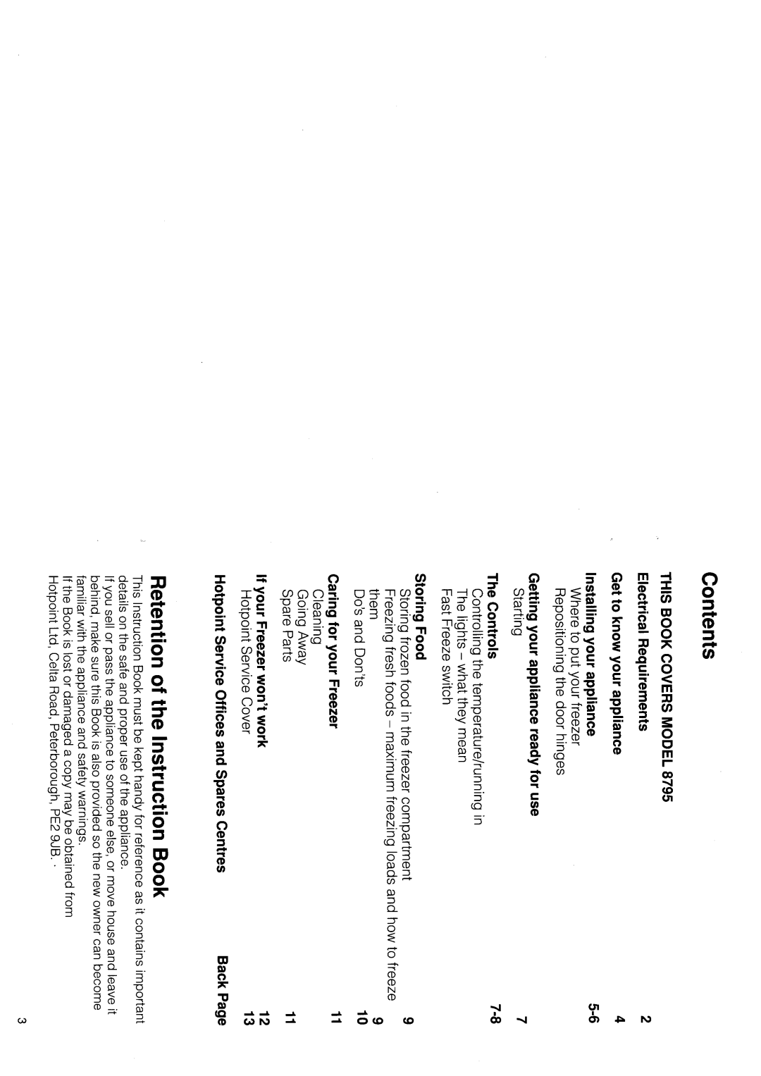 Hotpoint 8795 manual 