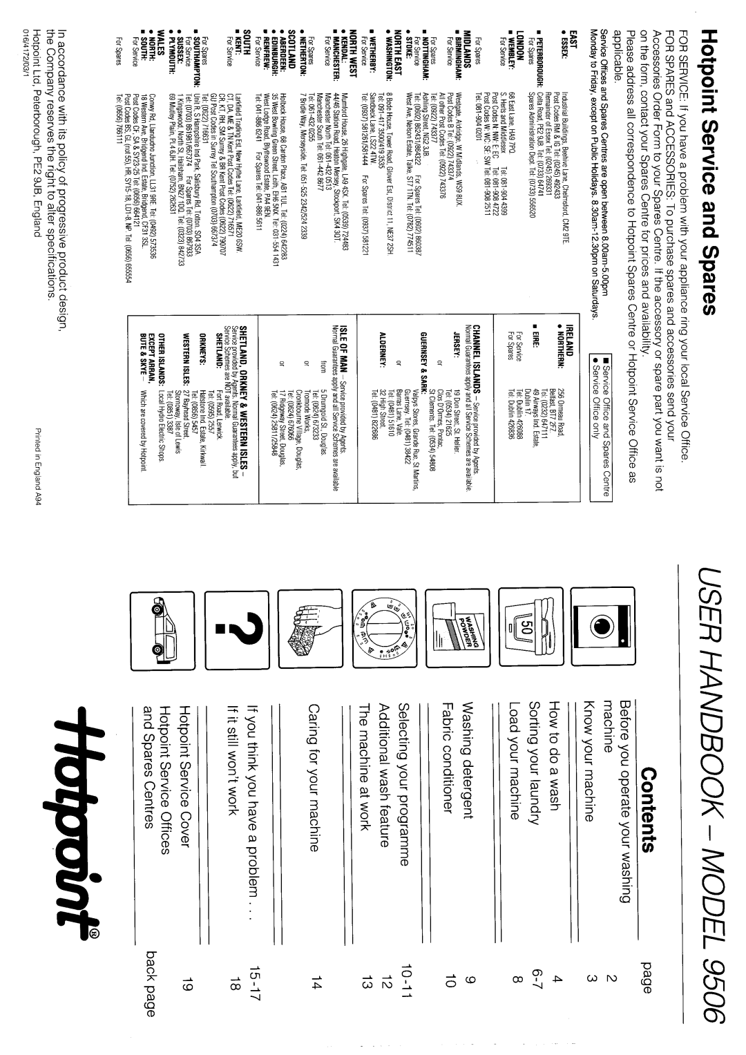 Hotpoint 9506 manual 