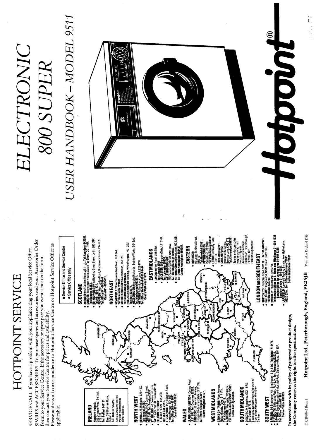 Hotpoint 9511 manual 