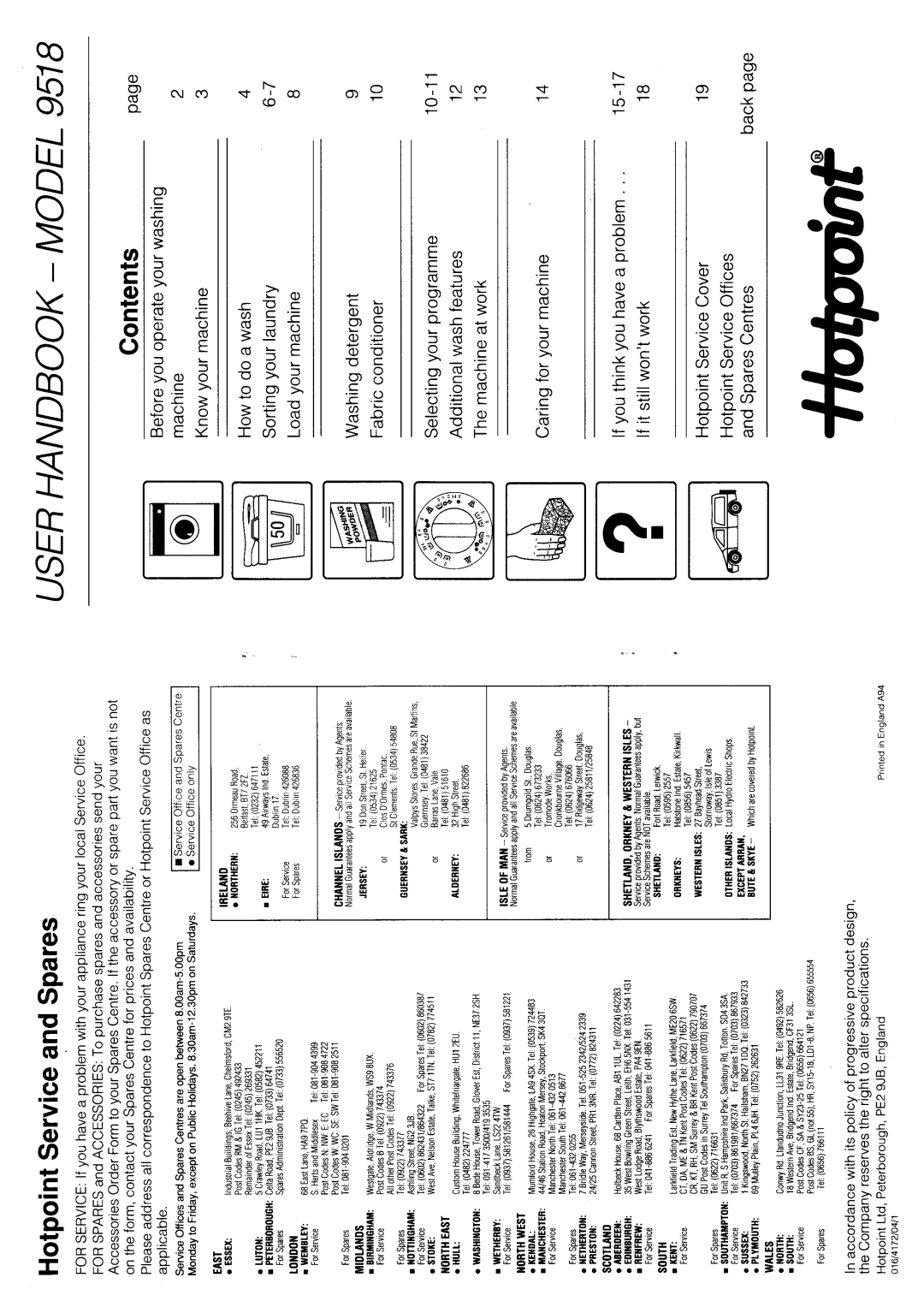 Hotpoint 9518 manual 