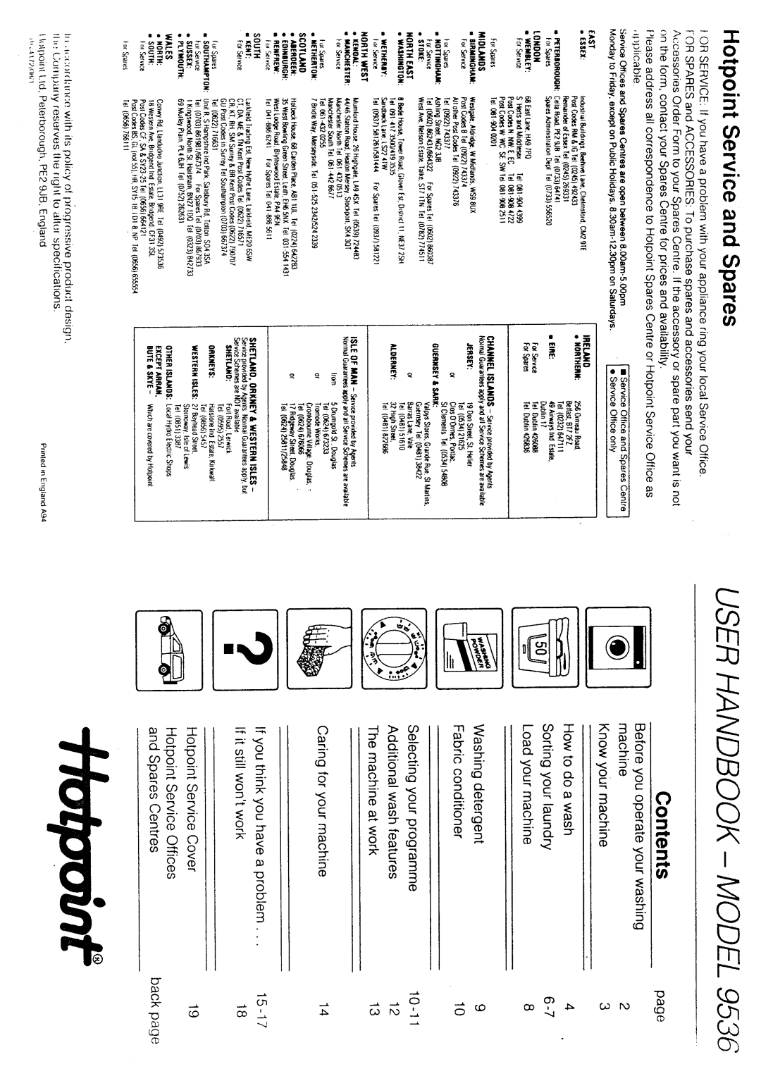 Hotpoint 9536 manual 