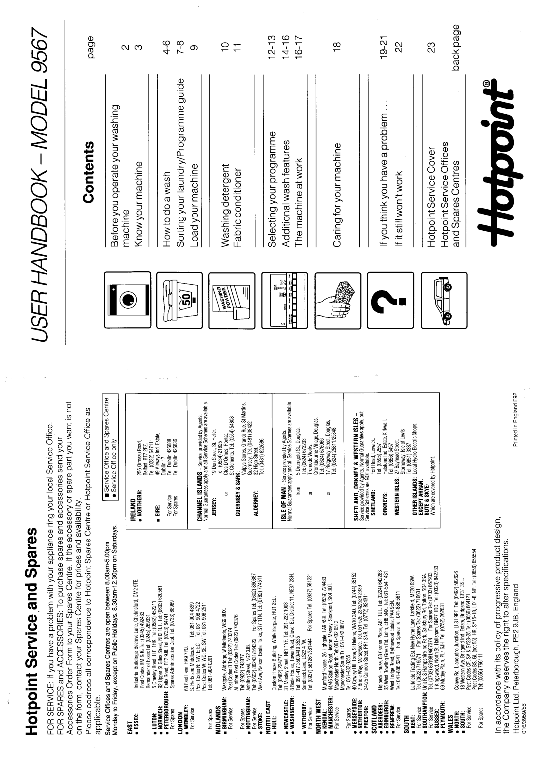 Hotpoint 9567 manual 