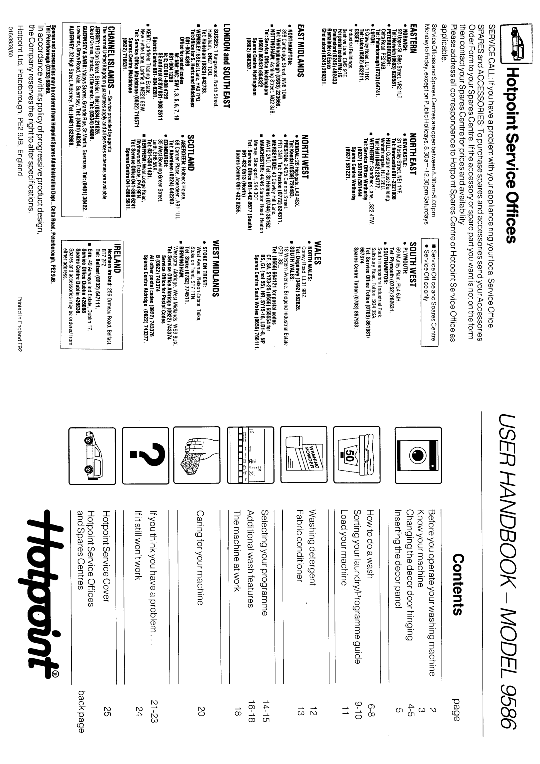 Hotpoint 9586 manual 