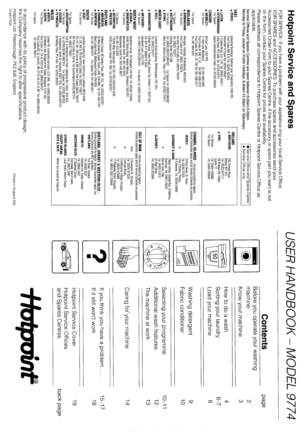 Hotpoint 9774 manual 