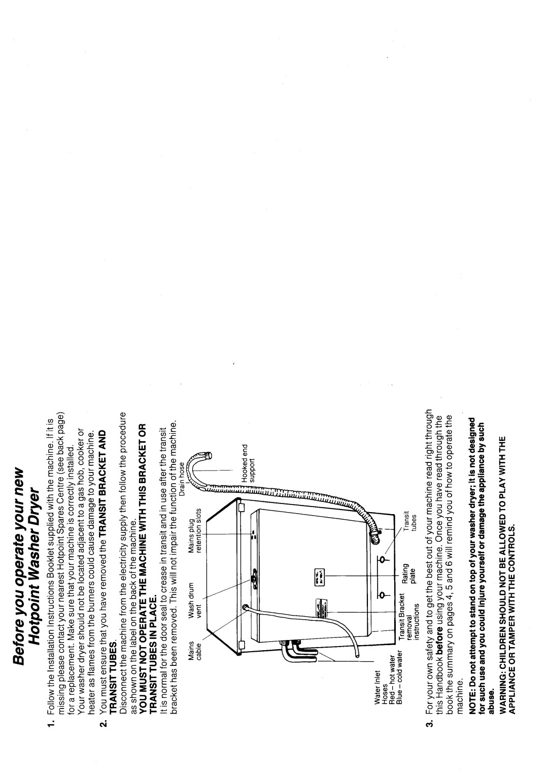 Hotpoint 9926 manual 