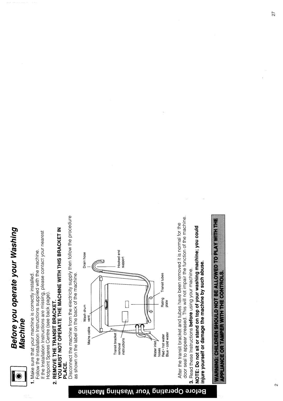 Hotpoint 9938 manual 