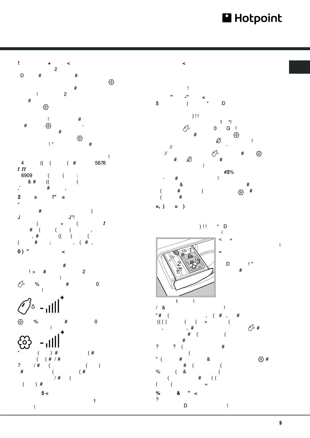 Hotpoint AQLF9F 49 U manual Signals for successive refilling, Relative vertical bars disappear from the display, Button 