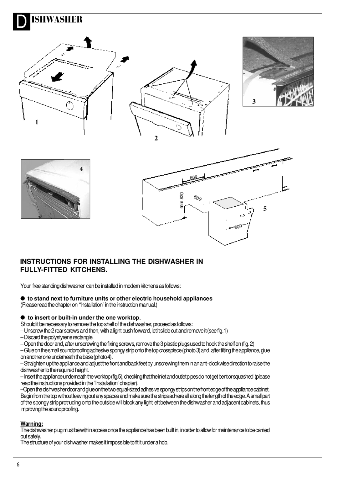 Hotpoint Aquarius FDW20 manual Ishwasher 