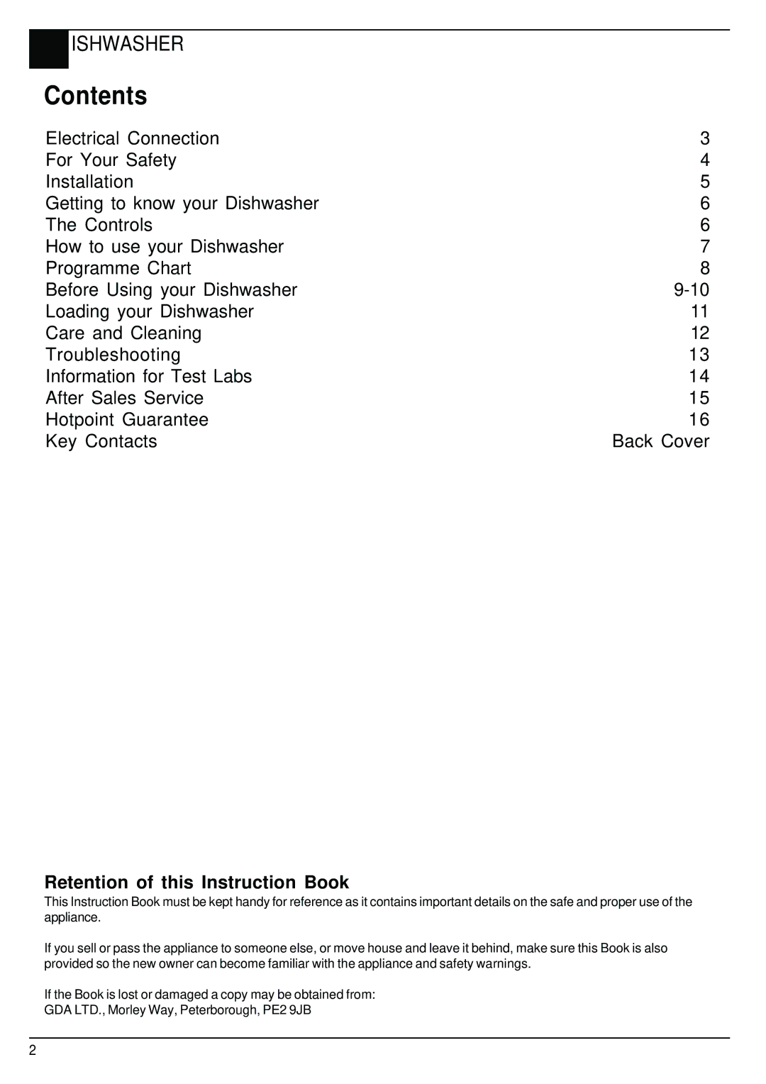 Hotpoint BCI45 manual Contents 