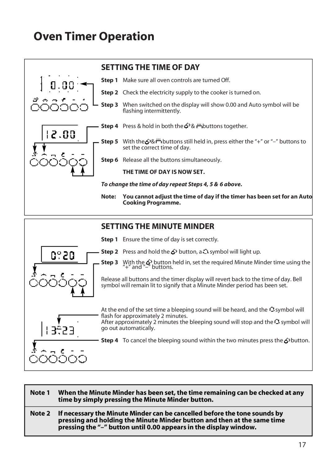 Hotpoint BD52, BD62 manual Setting the Time of DAY 