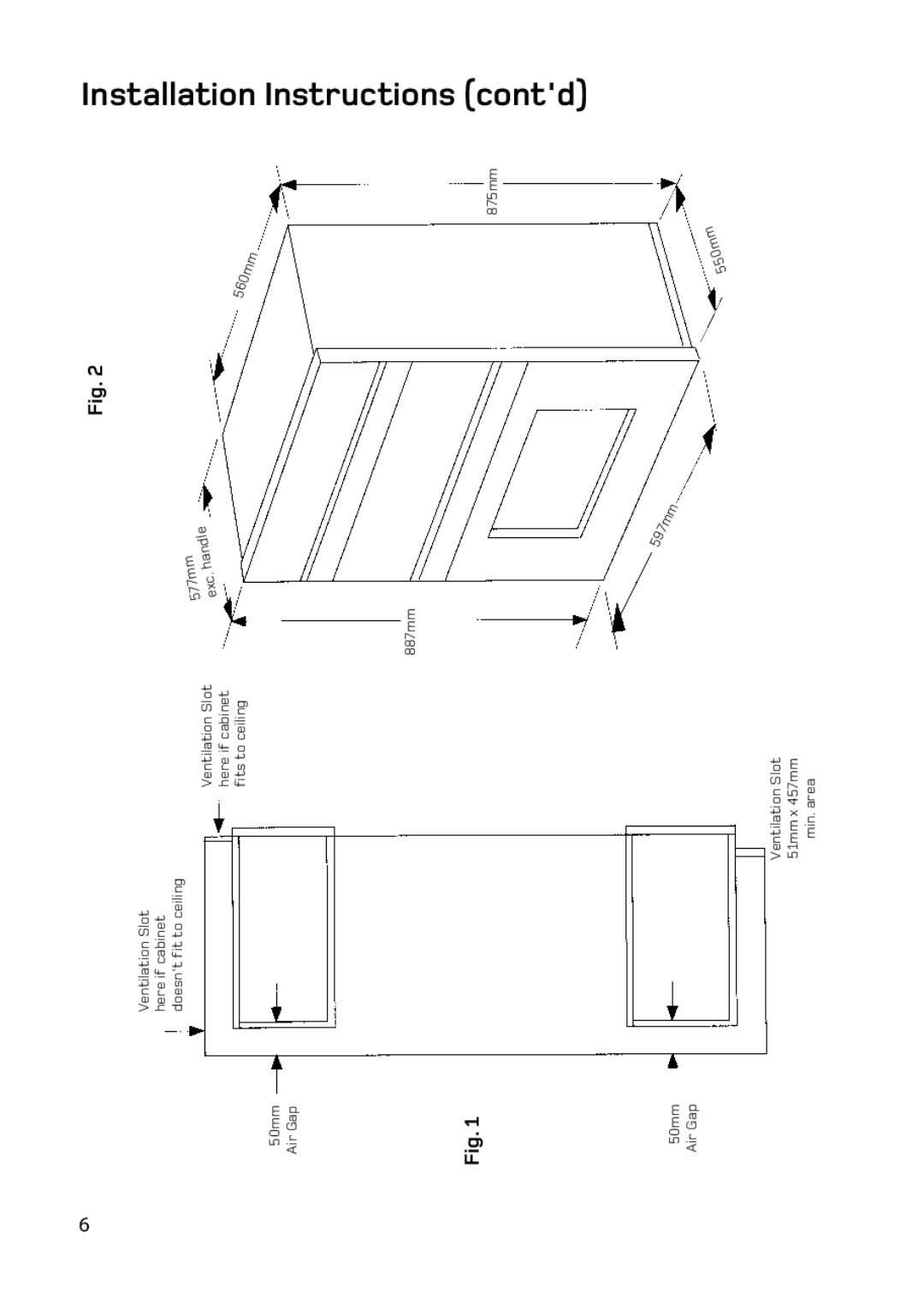 Hotpoint BD62 BD52 manual 550mm 