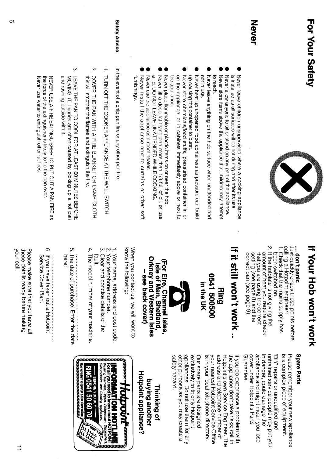 Hotpoint BE11 manual 