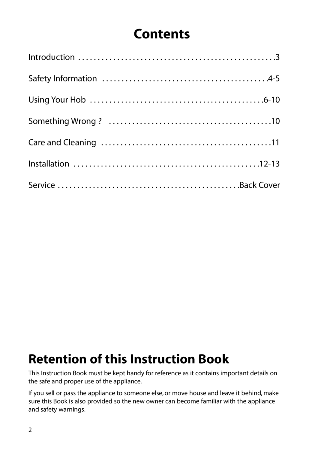 Hotpoint BE32 manual Contents 