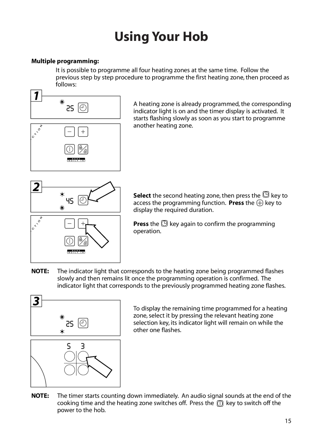 Hotpoint BE82 manual Multiple programming, Press 