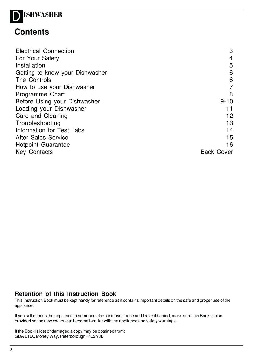 Hotpoint BFI68 manual Contents 