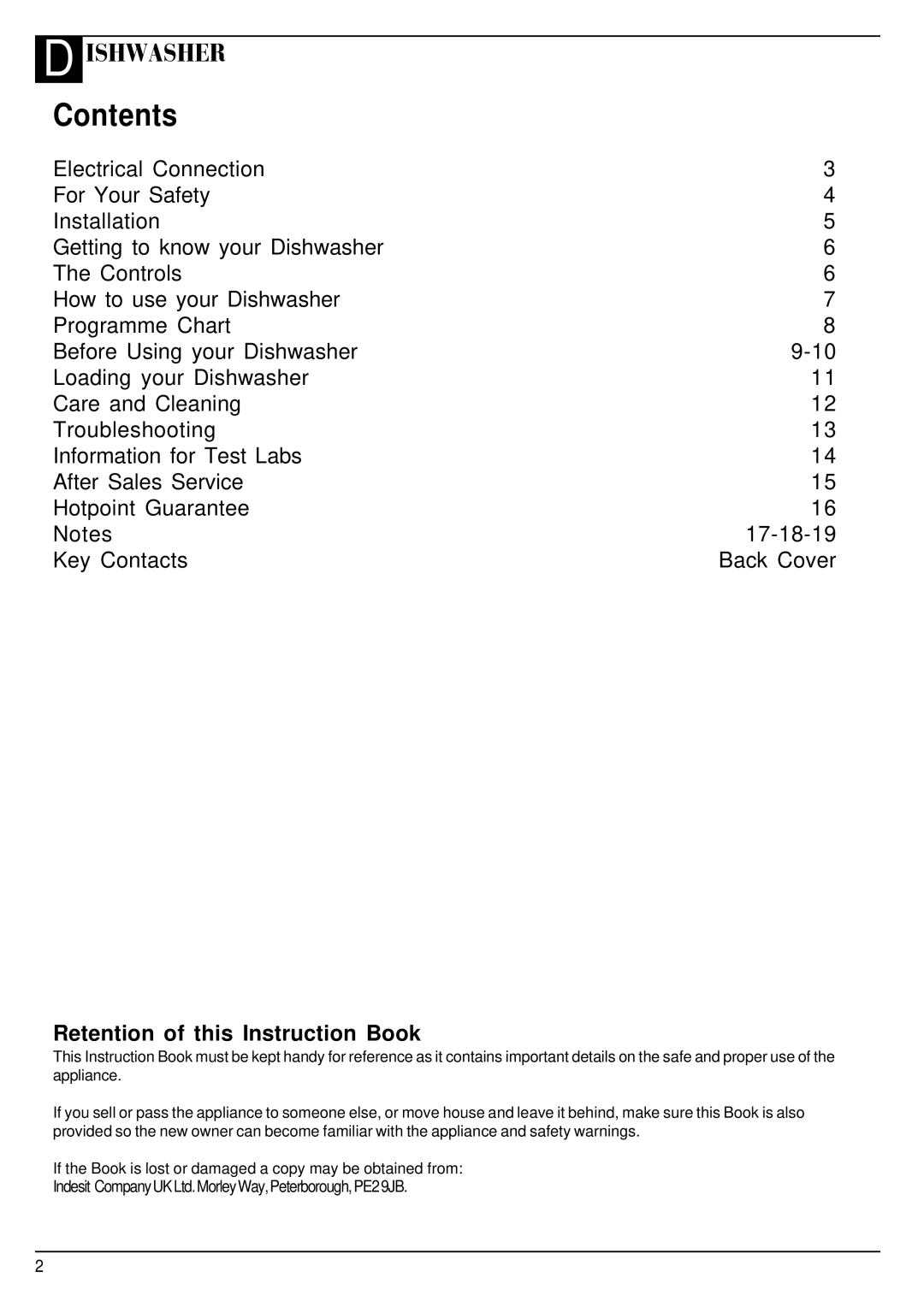 Hotpoint BFZ 700 manual Contents 