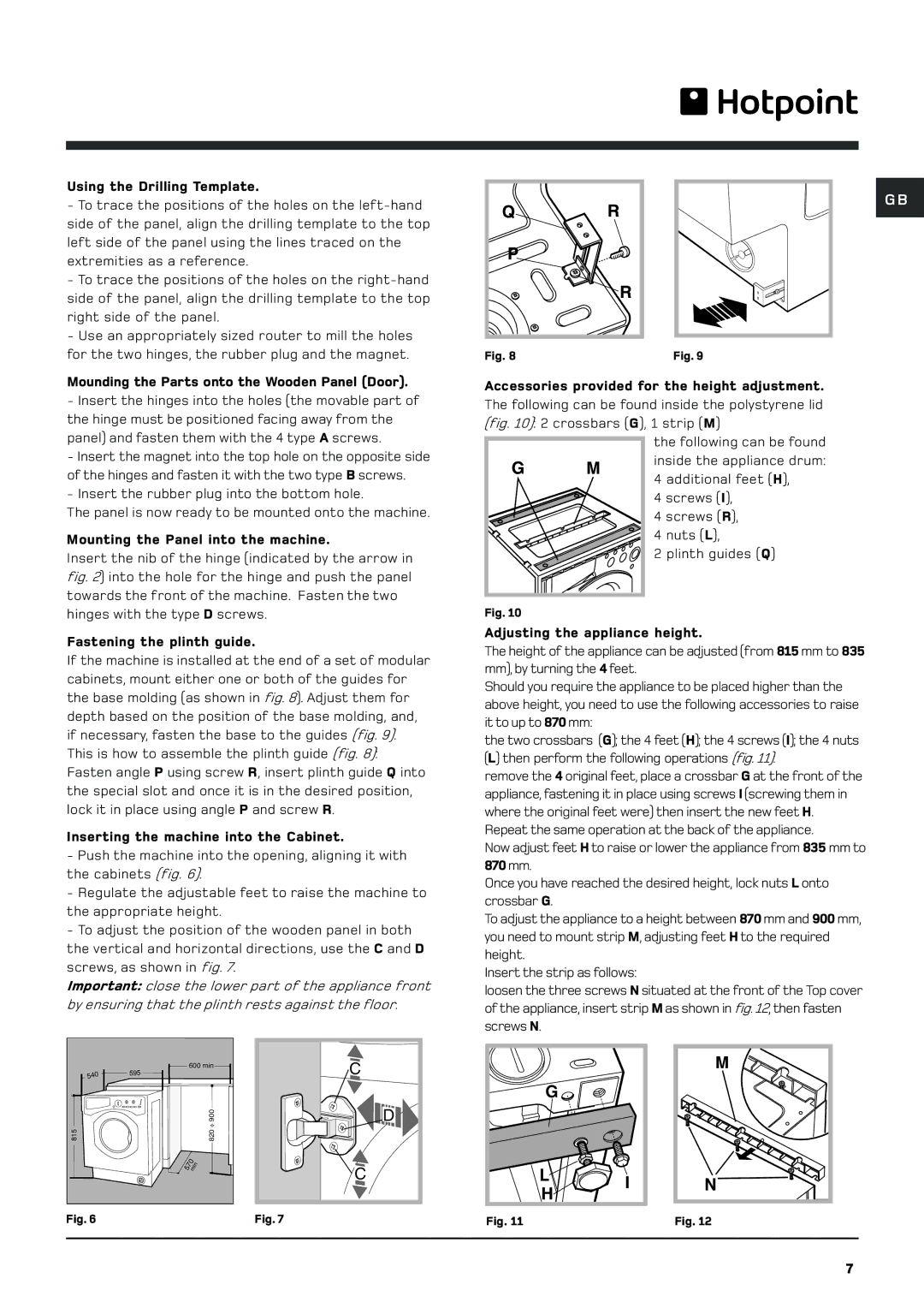 Hotpoint BHWD129 manual 600 min 