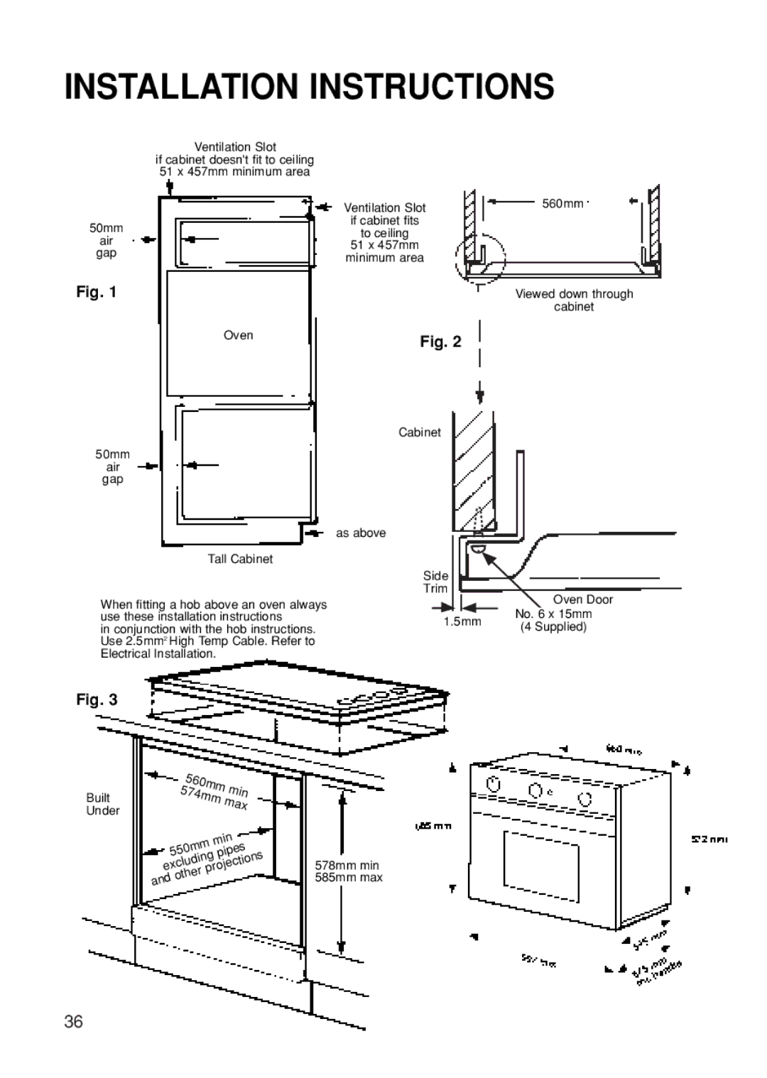 Hotpoint BS61 MK2 manual Ventilation Slot 