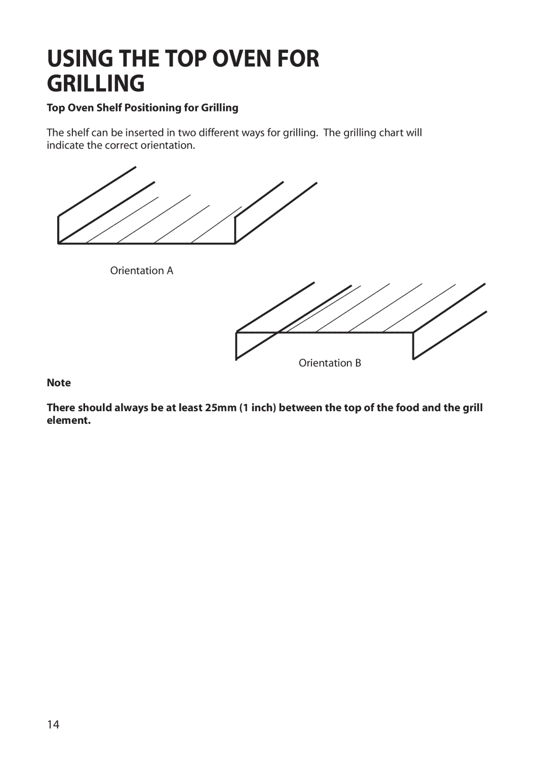 Hotpoint BU62 BU65 manual Using the TOP Oven for Grilling, Top Oven Shelf Positioning for Grilling 