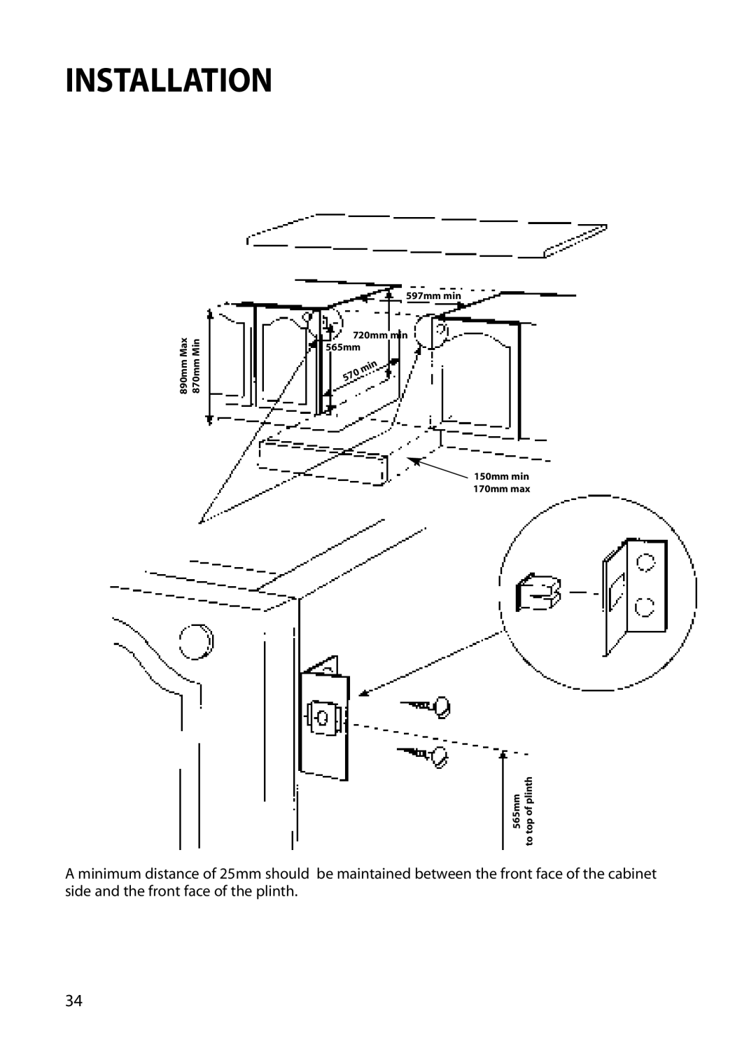 Hotpoint BU82 BU72 BU71 manual Top 