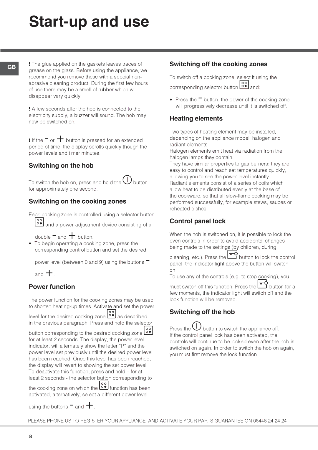 Hotpoint CRA 641 D C, CBRA 640 X S, KSC 640 X S manual Start-up and use 