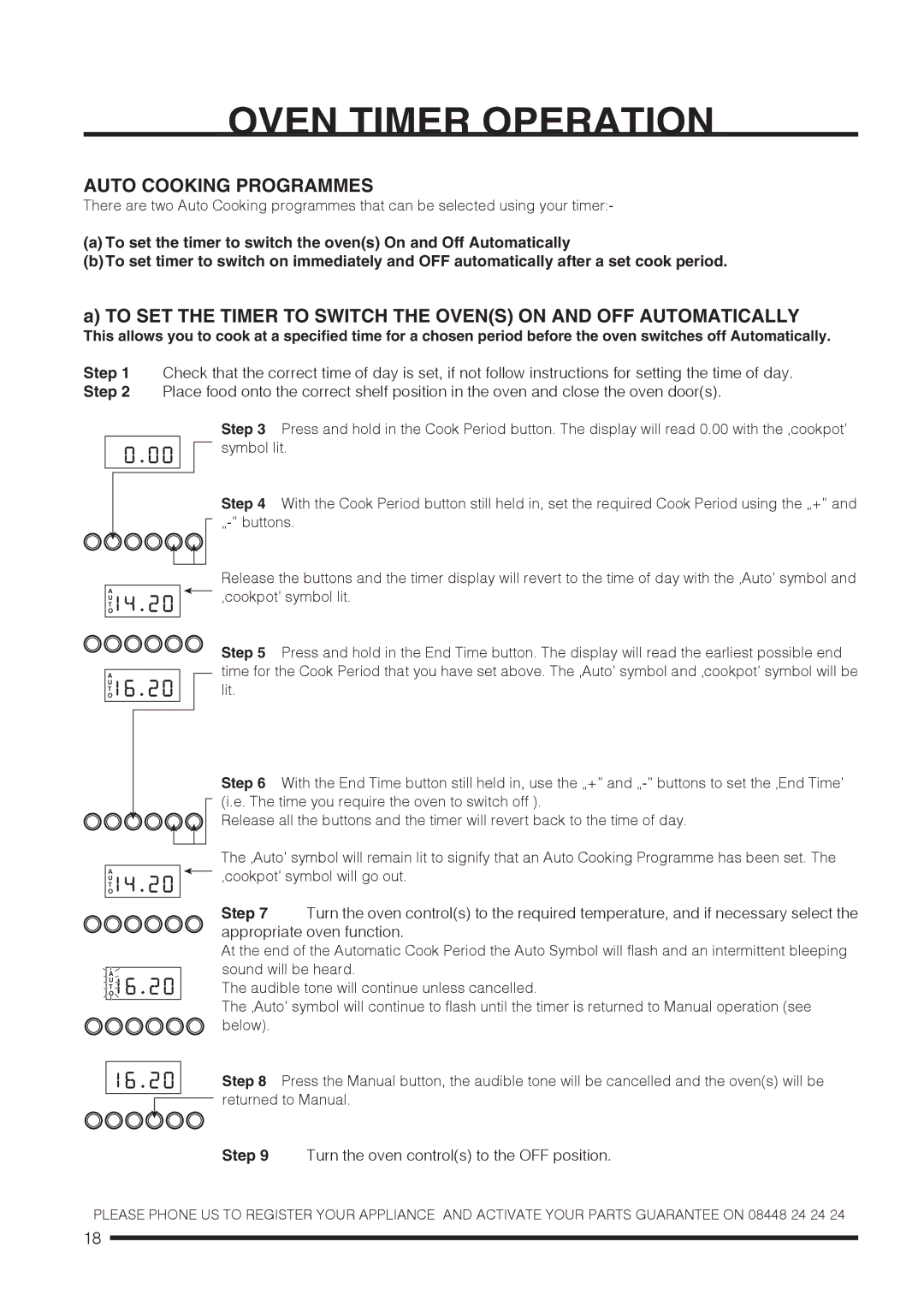 Hotpoint CH60GCIS, CH60GCIK, CH60GCIW installation instructions Auto Cooking Programmes, OT1 