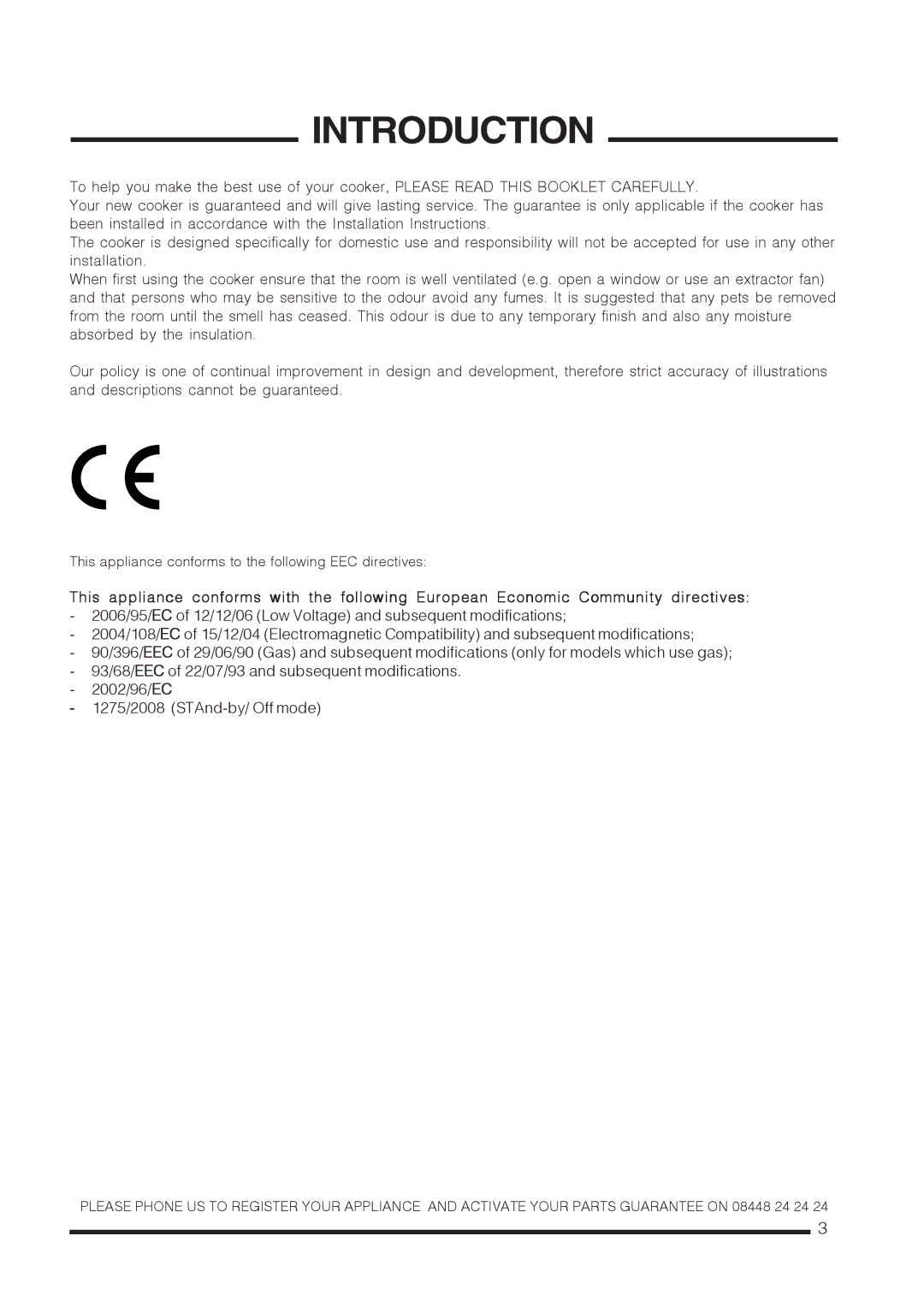 Hotpoint CH60GTXF, CH60GTCF installation instructions Introduction 