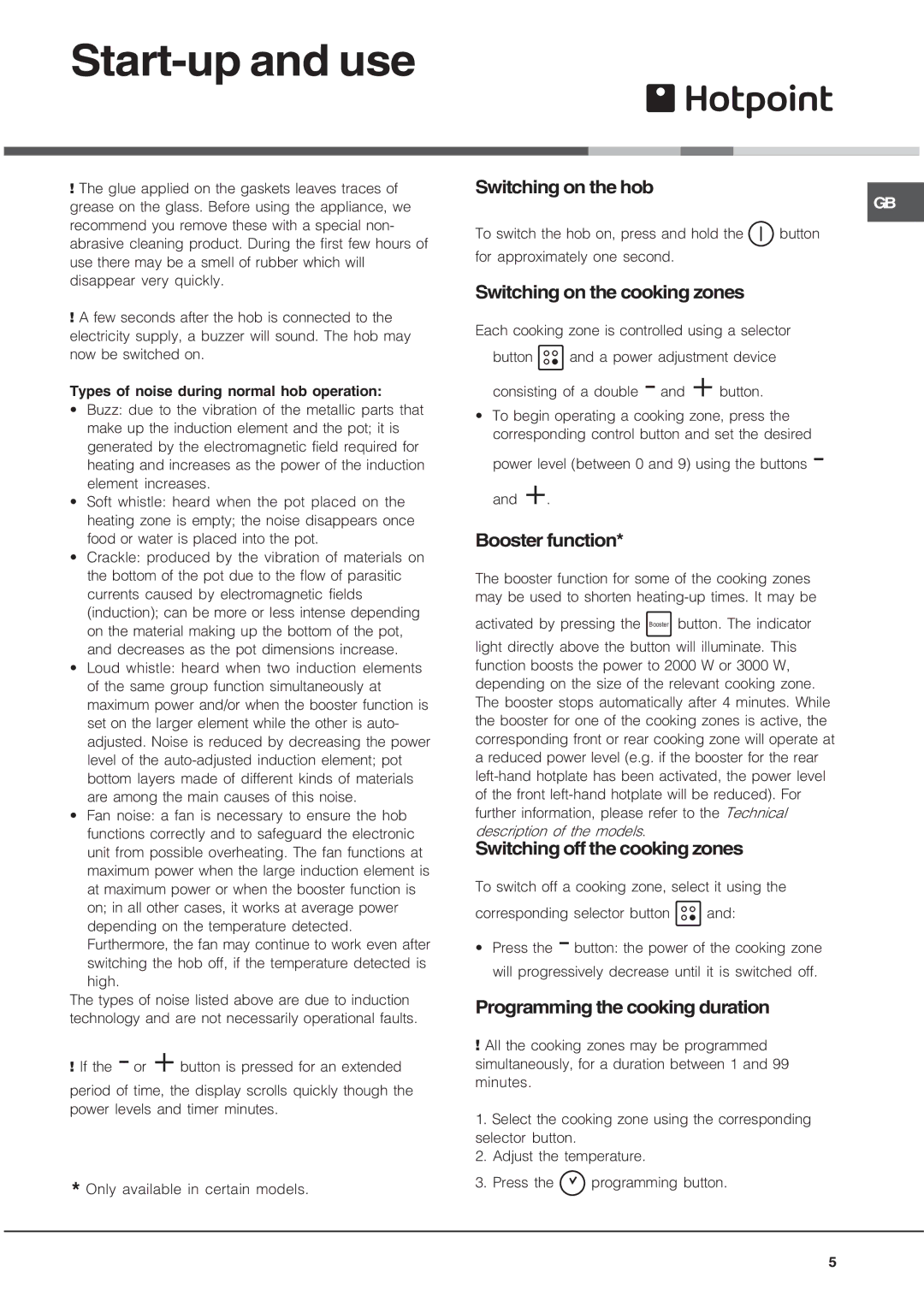 Hotpoint CIC 642 C manual Start-up and use 