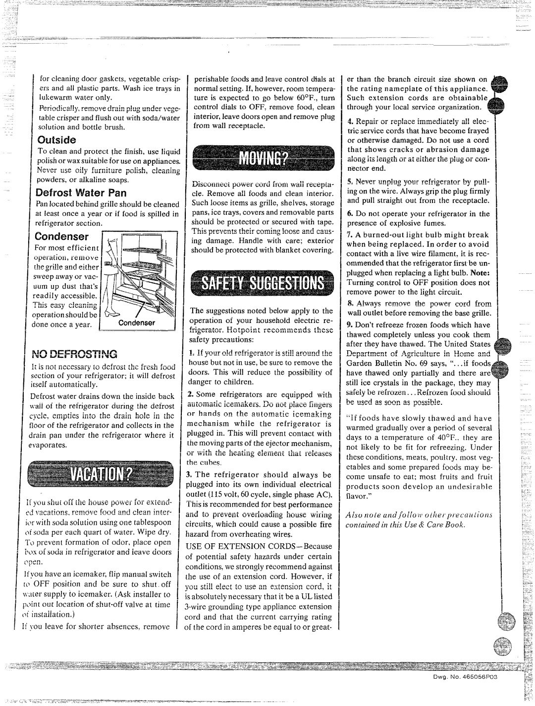 Hotpoint CTF~GC manual No Defrosting, Done once Year 