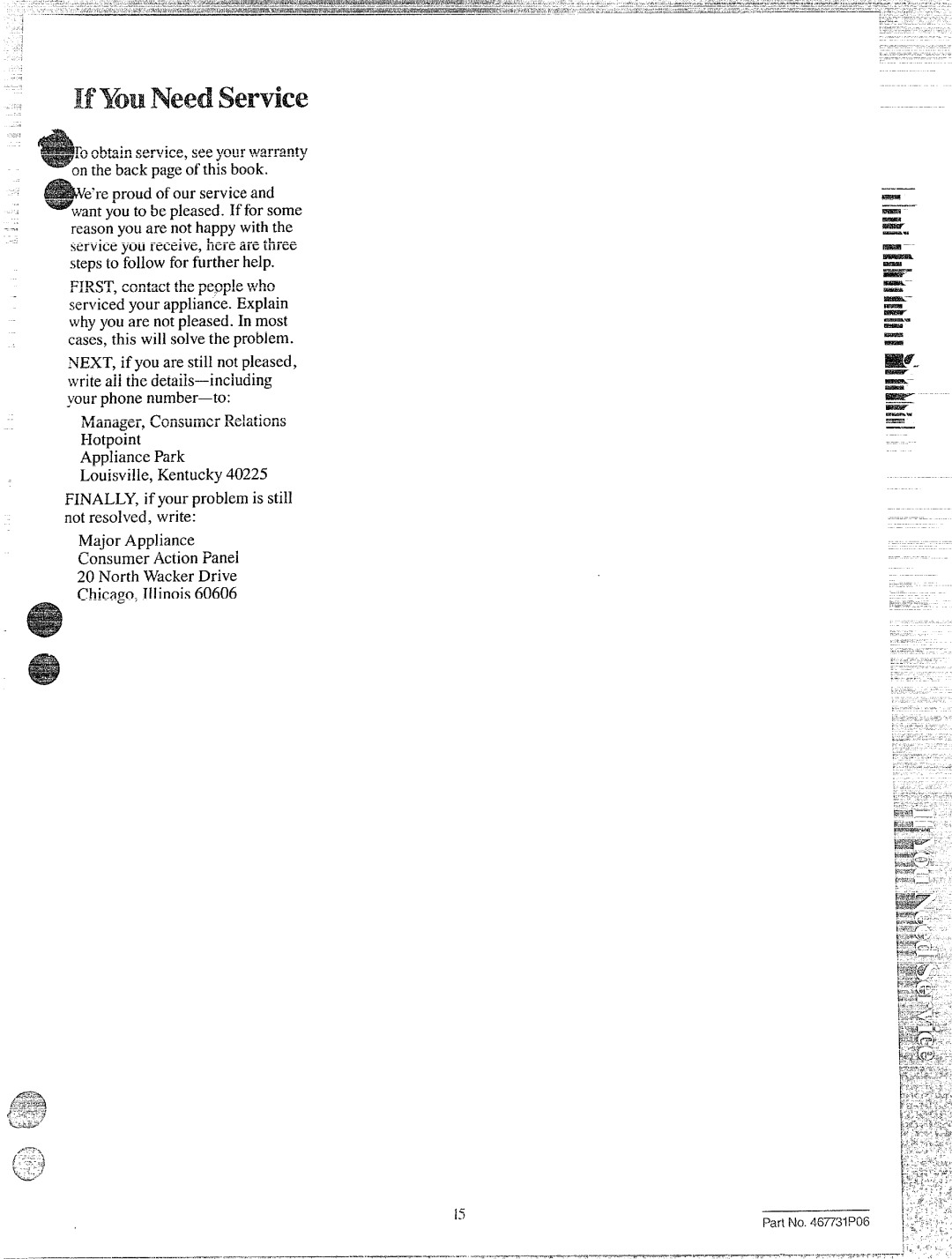 Hotpoint 39-6240, CTX20EJ, CTX20GJ, CTX18GJ, CTX18PJ, CTX18LJ, CTX18KJ, CTXH18HJ, CTX20PJ, CTX18HJ, CTX18EJ manual IfYouNeedservice 