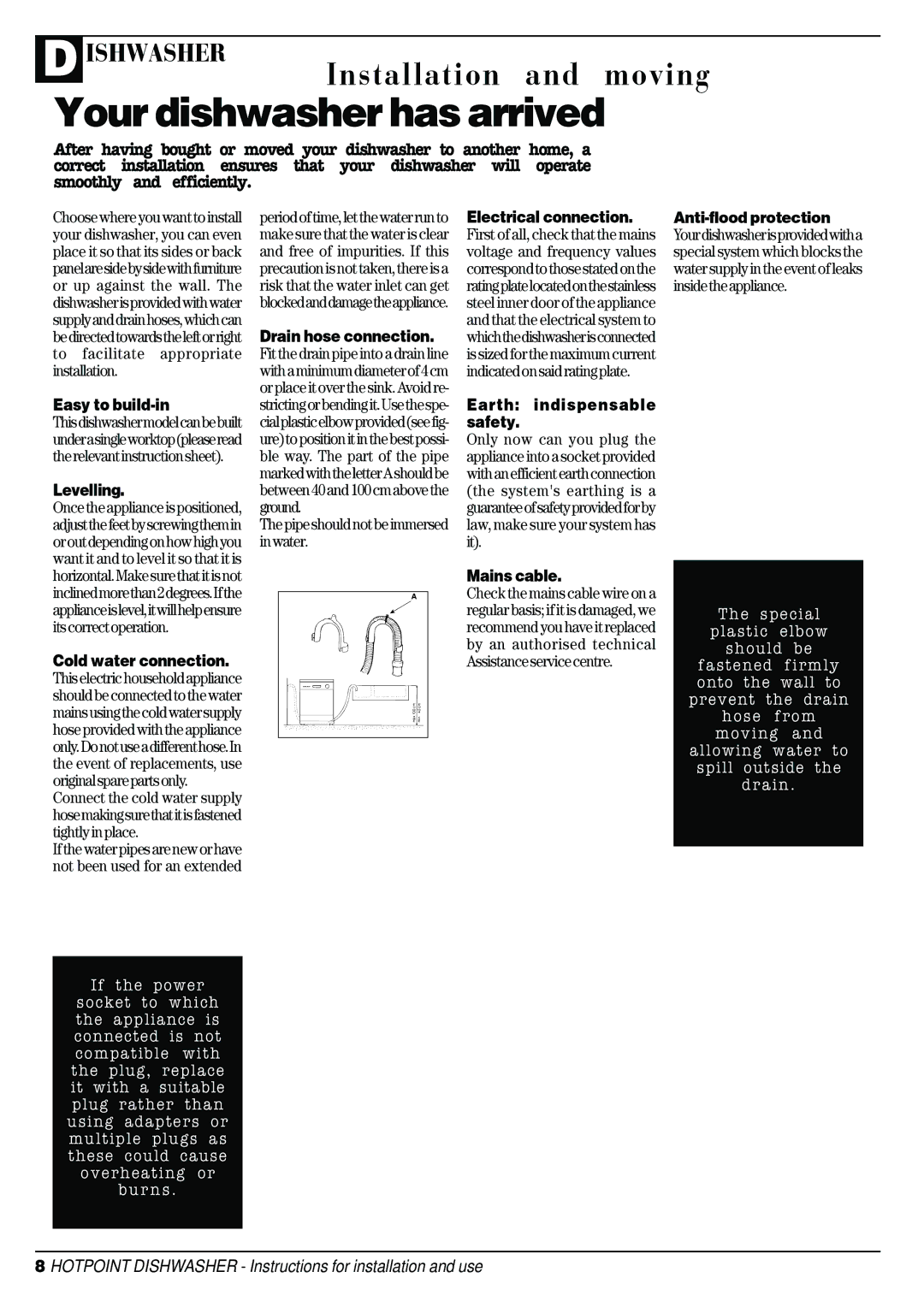 Hotpoint DC 28 manual Your dishwasher has arrived 