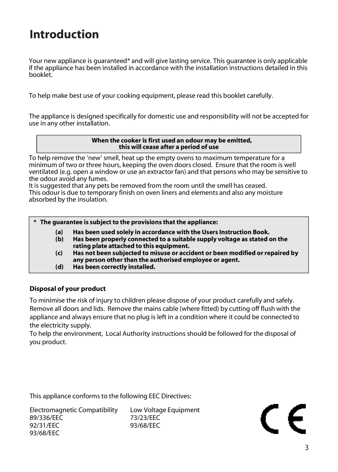 Hotpoint DD77 DT77 manual Introduction, Disposal of your product 