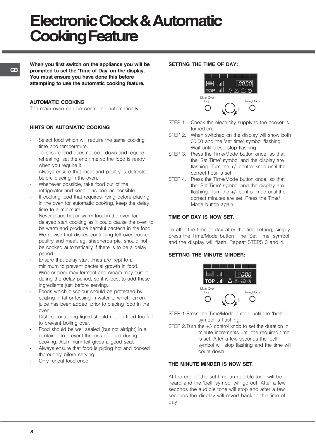 Hotpoint AHP67X1, DE89X, DQ89I1 manual ElectronicClock&Automatic CookingFeature 