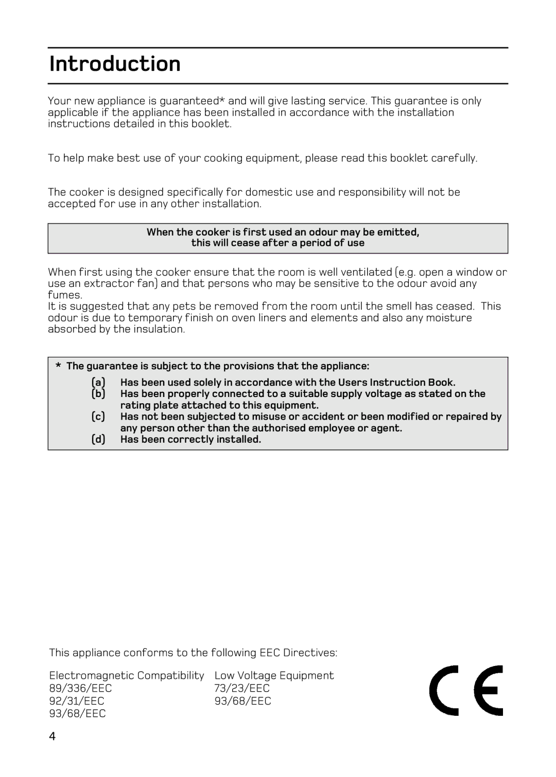 Hotpoint double oven cookers manual Introduction 