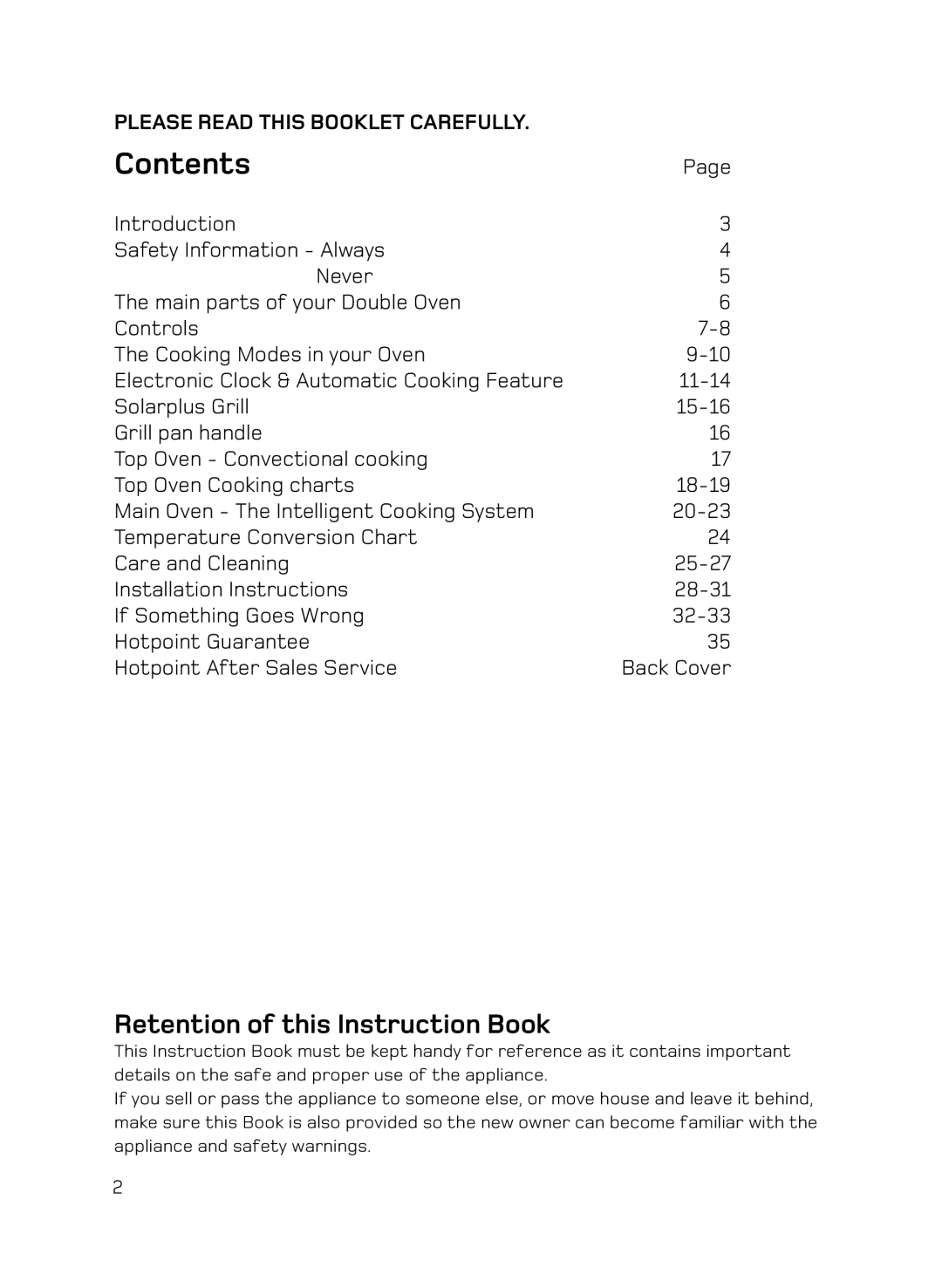 Hotpoint AHP67X, DQ89I, DE89X1 manual Contents 