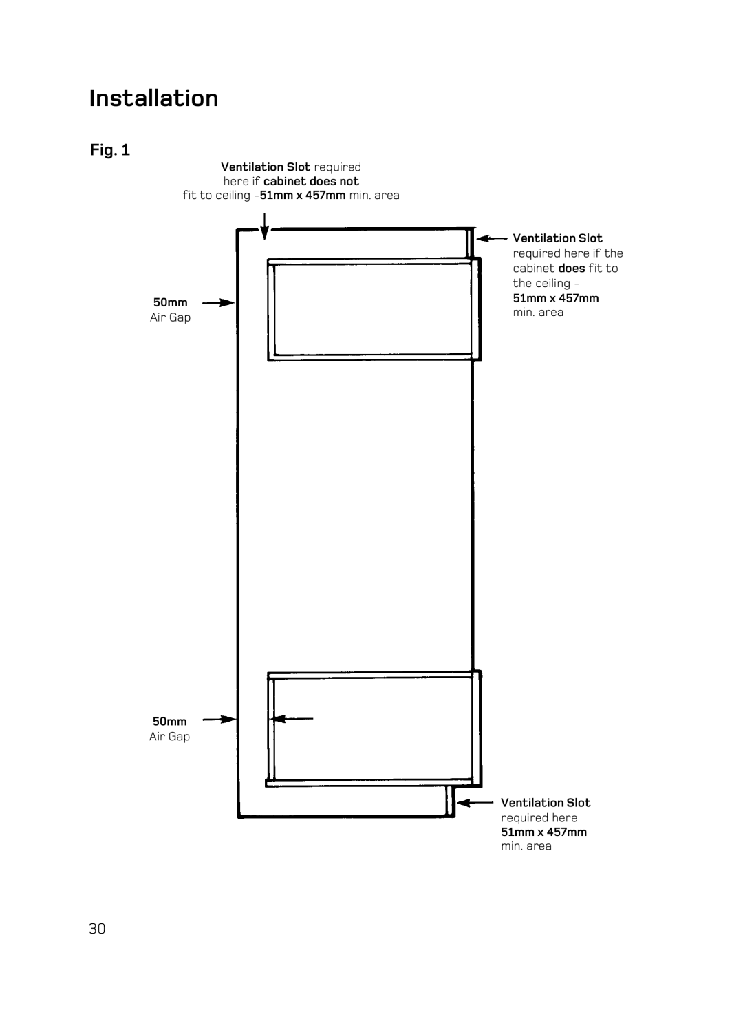 Hotpoint DQ89I, DE89X1, AHP67X manual 50mm 