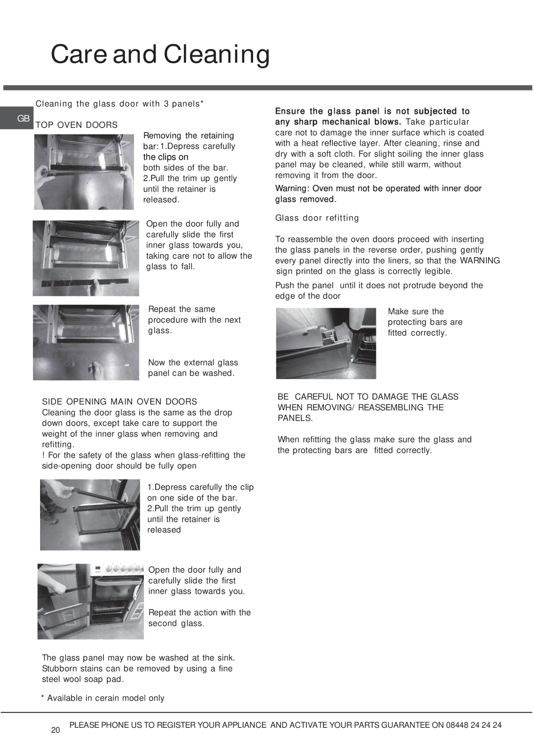 Hotpoint HUE 52GS, DSC50SS, HUE 52KS, HUE 52XS, HUE 53PS, HUE 53GS, HUE 52PS, 50HEGS, 50HEPS manual TOP Oven Doors 