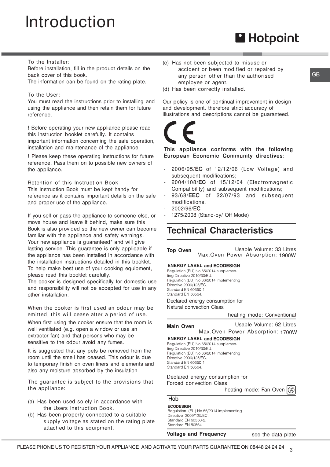 Hotpoint HUE 52XS, DSC50SS, HUE 52KS, HUE 52GS, HUE 53PS, HUE 53GS, HUE 52PS, 50HEGS, 50HEPS manual Introduction 