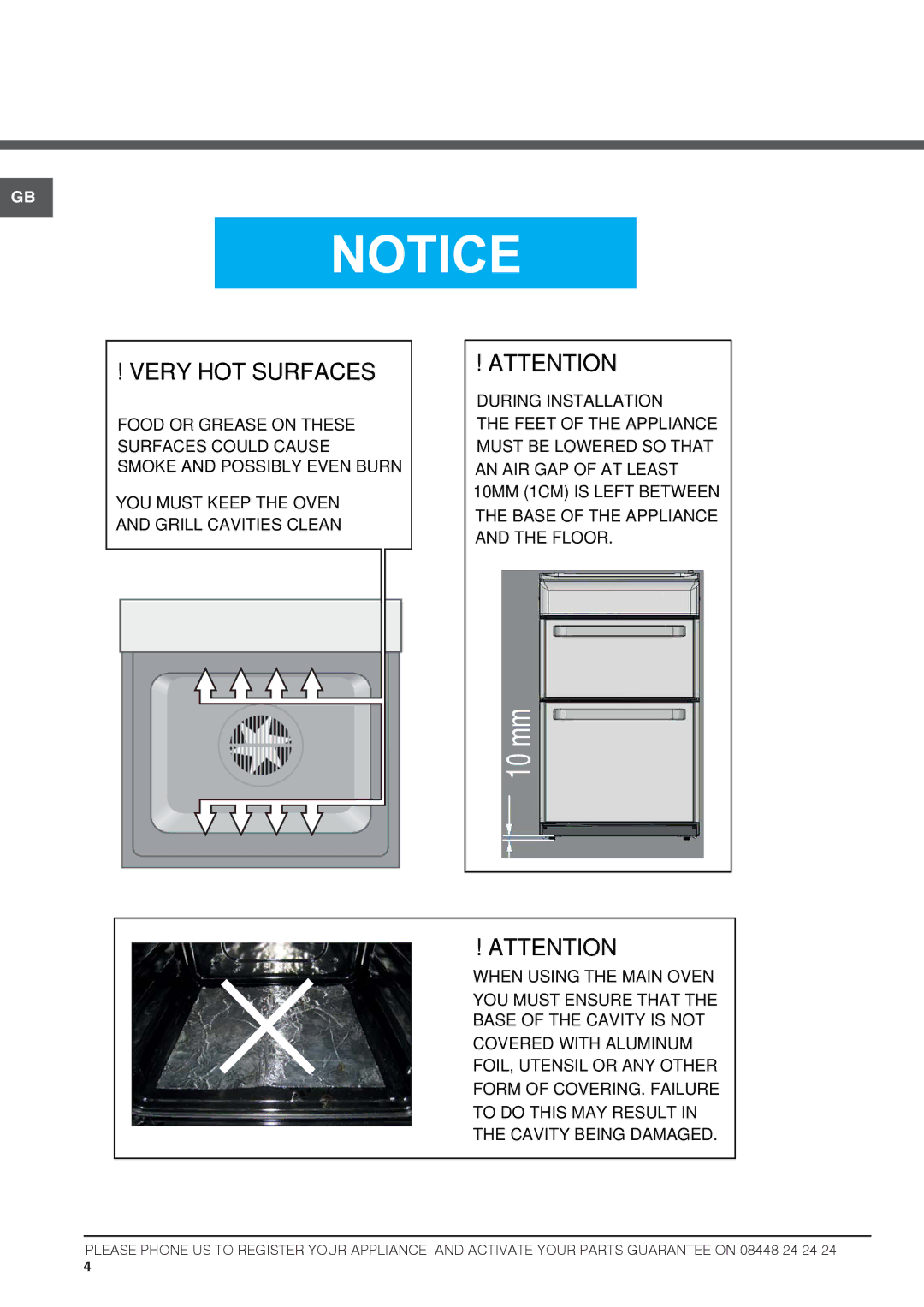 Hotpoint HUG61X, DSG60S, HUG61P, HUL61X, HUL61K, HUG61G, HUL61G, HUG61K, HAG60K, HAG60P, HUL61P, HAG60G, HAG60S Very HOT Surfaces 