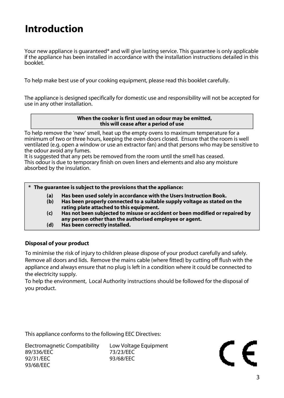 Hotpoint DY46 BD42 BD32 manual Introduction, Disposal of your product 