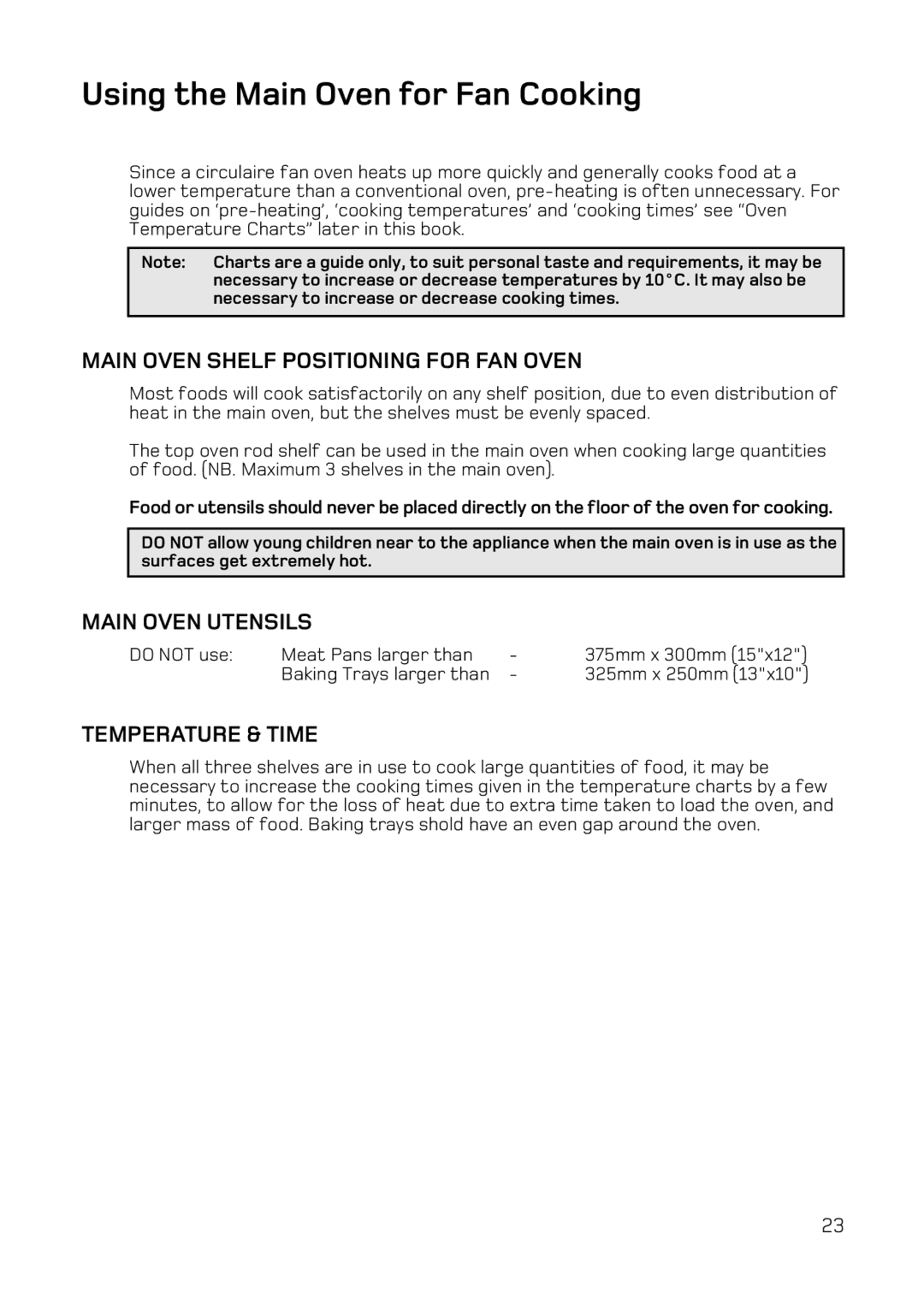 Hotpoint BD42 Mk2 manual Using the Main Oven for Fan Cooking, Main Oven Shelf Positioning for FAN Oven, Main Oven Utensils 