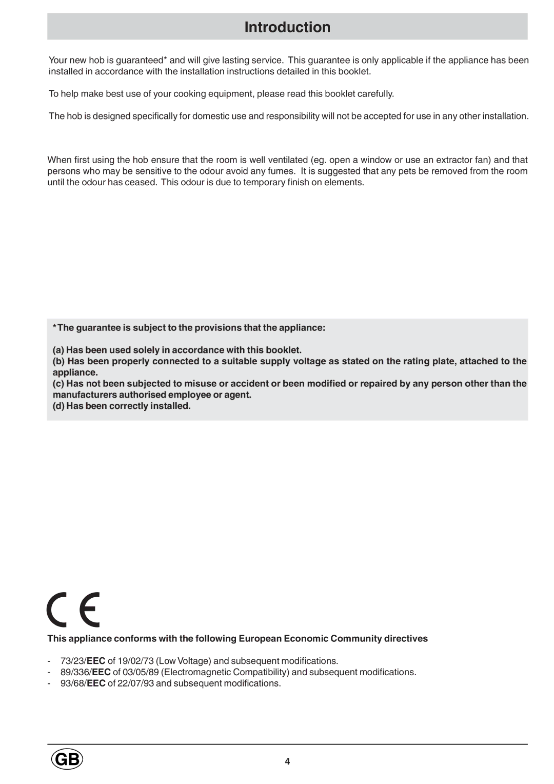 Hotpoint E6004 manual Introduction 