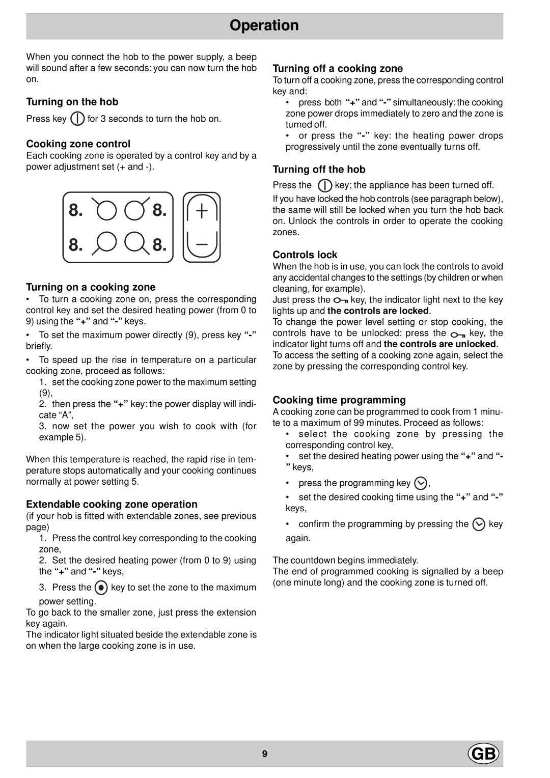 Hotpoint E6005, E7134 manual Operation 