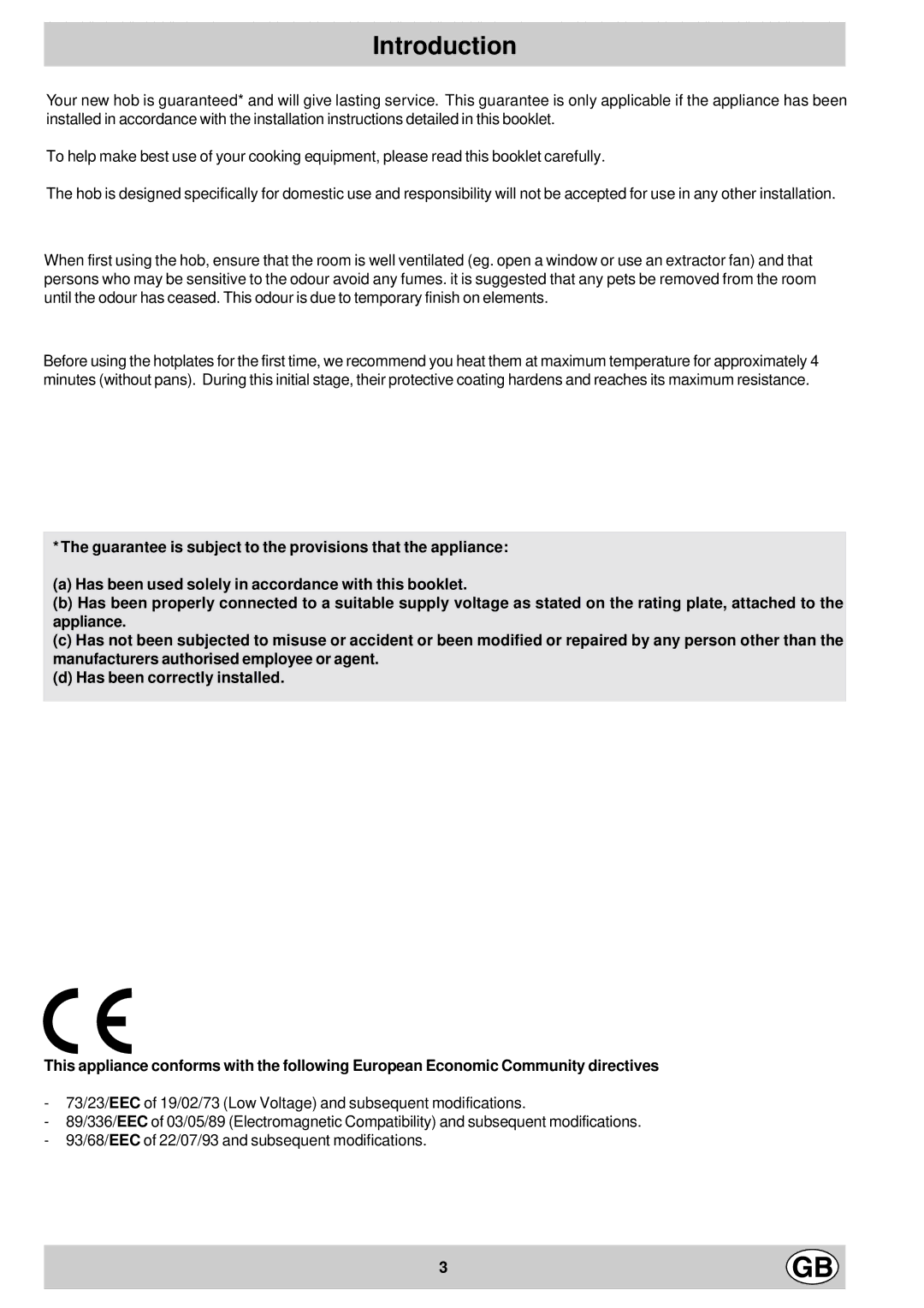 Hotpoint EC604 manual Introduction 