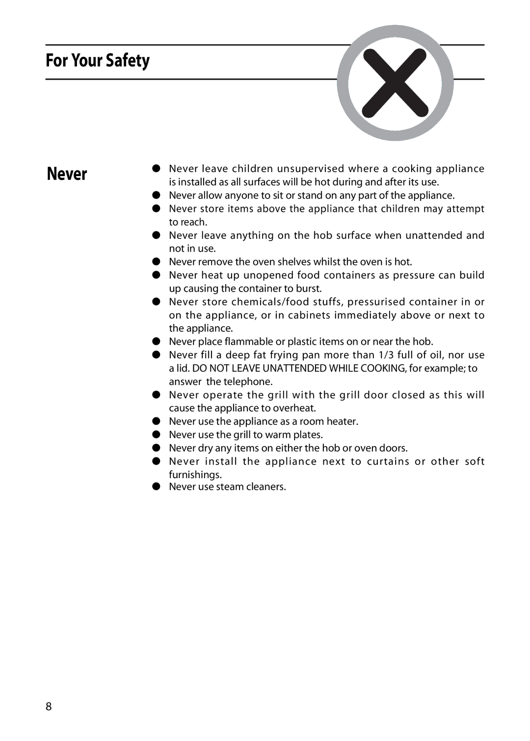 Hotpoint EDC51 manual For Your Safety Never 