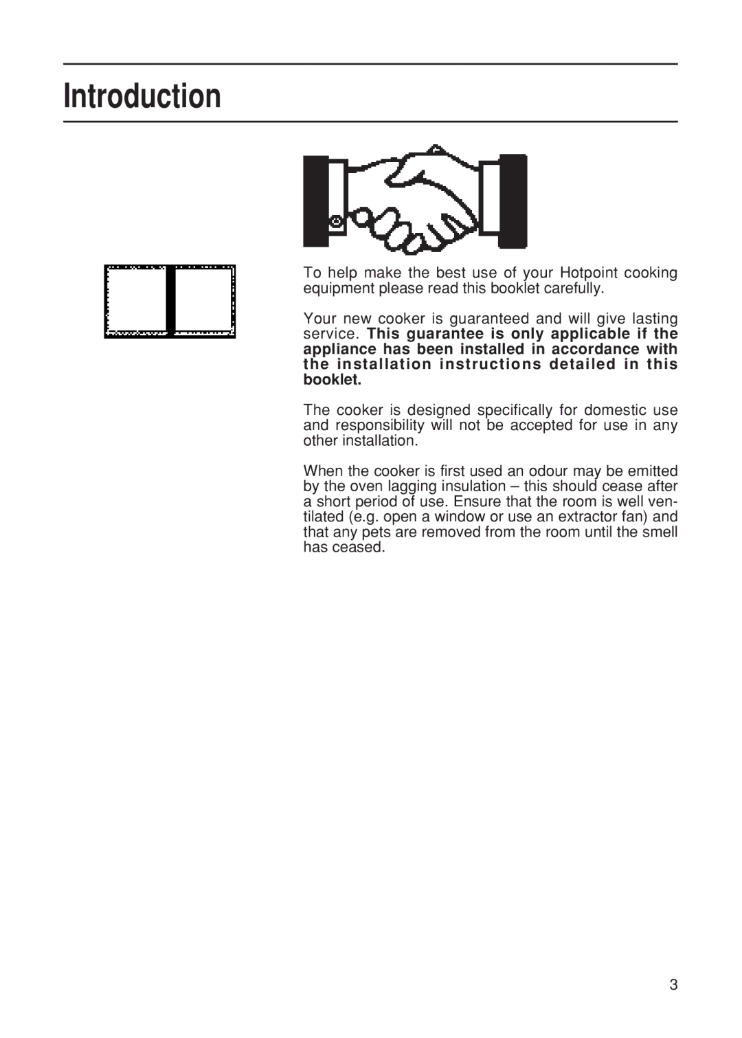 Hotpoint EG21 manual Introduction 